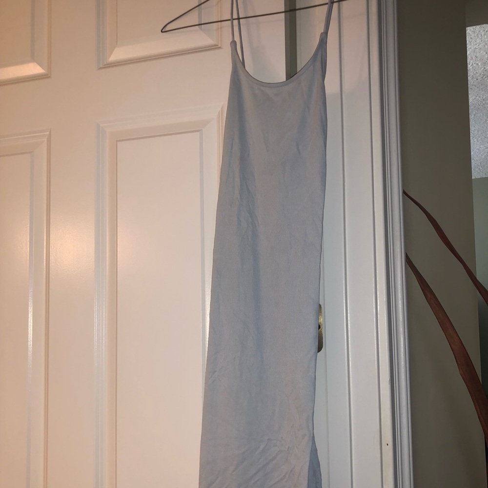 Baby blue dress low cut back